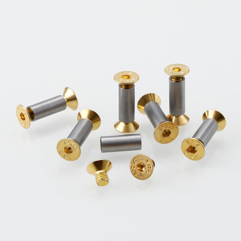 A.I.FORCE 10 Packs Knife Handle Screws Rivets Bolts Fasteners, Gold Hex Flat Head Screws, Knives Maker Screws for Fixing Blade Knife - Image 5